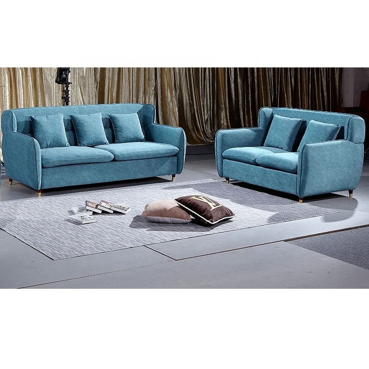 Blue color 12 3 seater modern couch living room fabric sofa