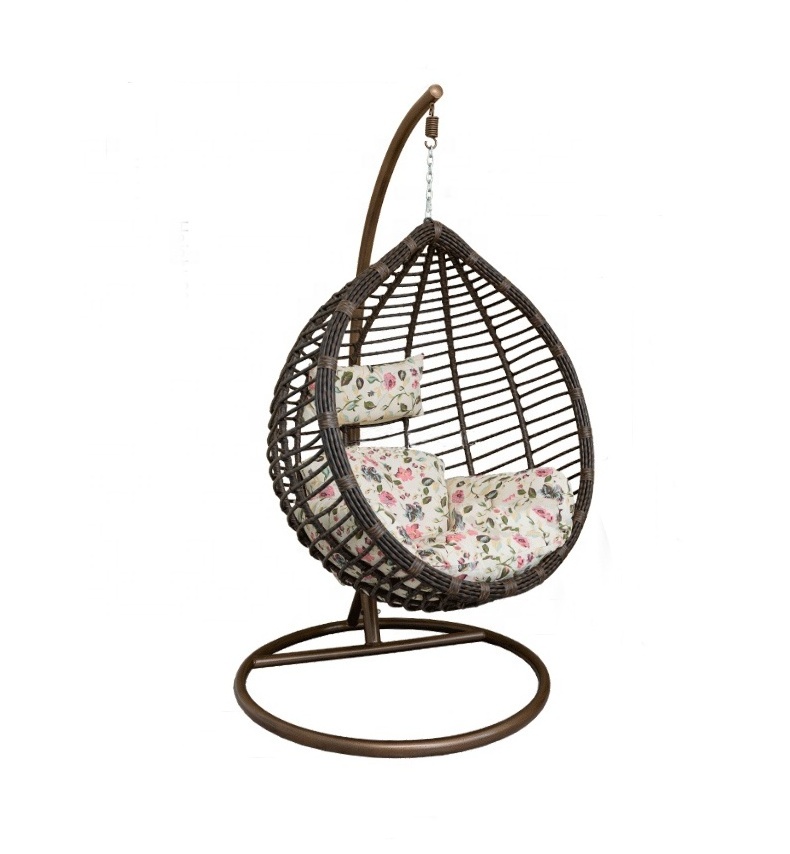 Outdoor balcony single swing chair hanging chair bird's nest rattan  lazy double swing chair