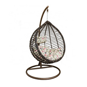 Outdoor balcony single swing chair hanging chair bird's nest rattan  lazy double swing chair