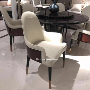 Luxury European Modern custom Design Leather White Dining Table Set 4 Chair 6 Chair Armchair Accent Dining Chairs Home Furniture