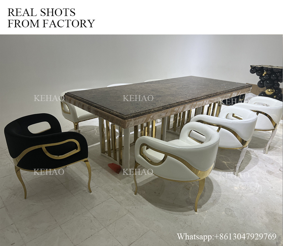 Luxury Dining Room Furniture Home Furniture Metal legs Dining Chair beige velvet fabric Modern gold Dining chairs