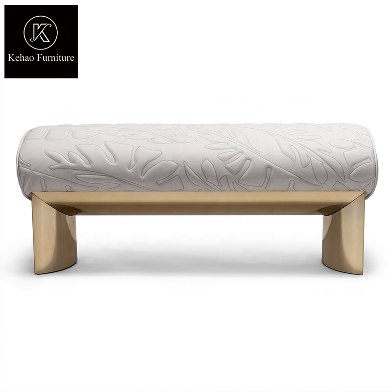 Home Luxury Sofa Bench Modern Indoor Nordic Bed End Bench Seat Lounge Large Fabric Ottoman Luxury Bedroom Bench