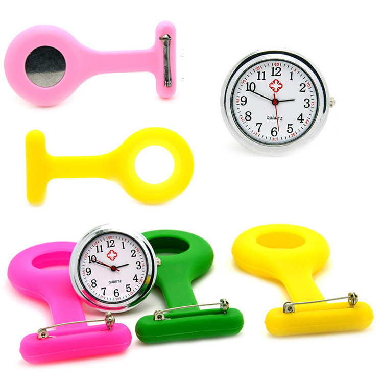 Different Colors Nurses watch Doctor Fob Watch Brooches Silicone Rubber Medical Nurse Watches For Women Hospital Supplies