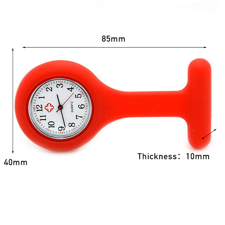 Different Colors Nurses watch Doctor Fob Watch Brooches Silicone Rubber Medical Nurse Watches For Women Hospital Supplies