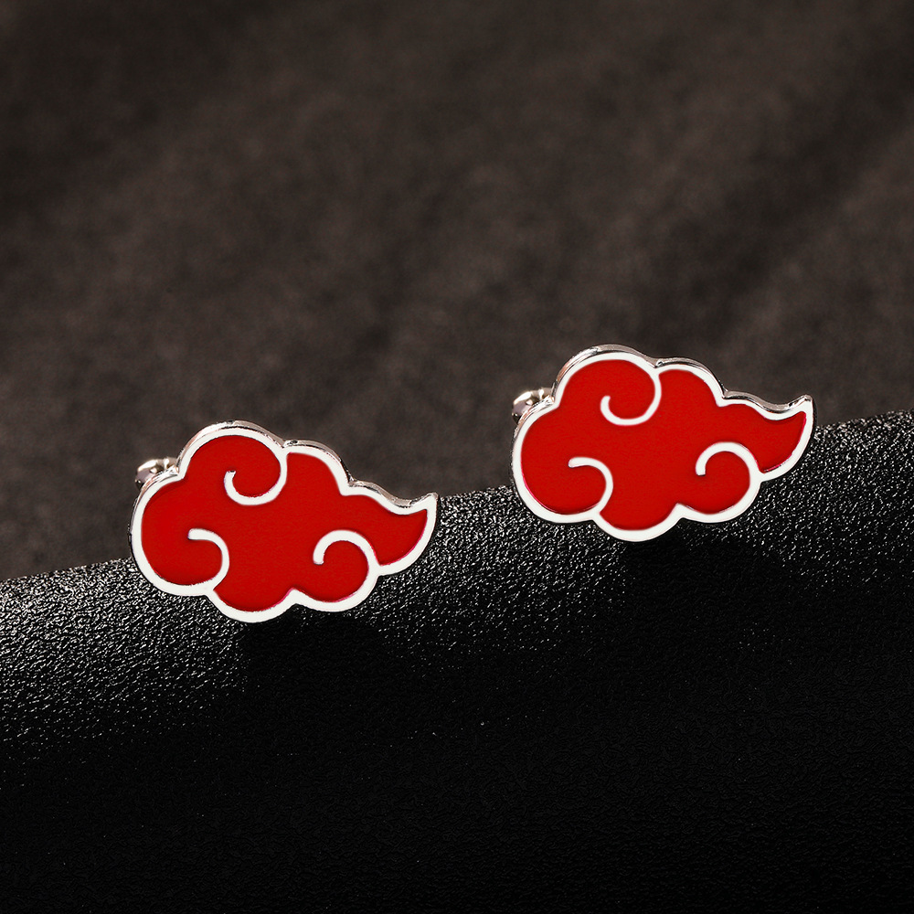 New Design Anime Red Could Cufflinks Fashion Metal Enamel Auspicious Clouds Cuff Links For Men Shirt Custom (MD033)