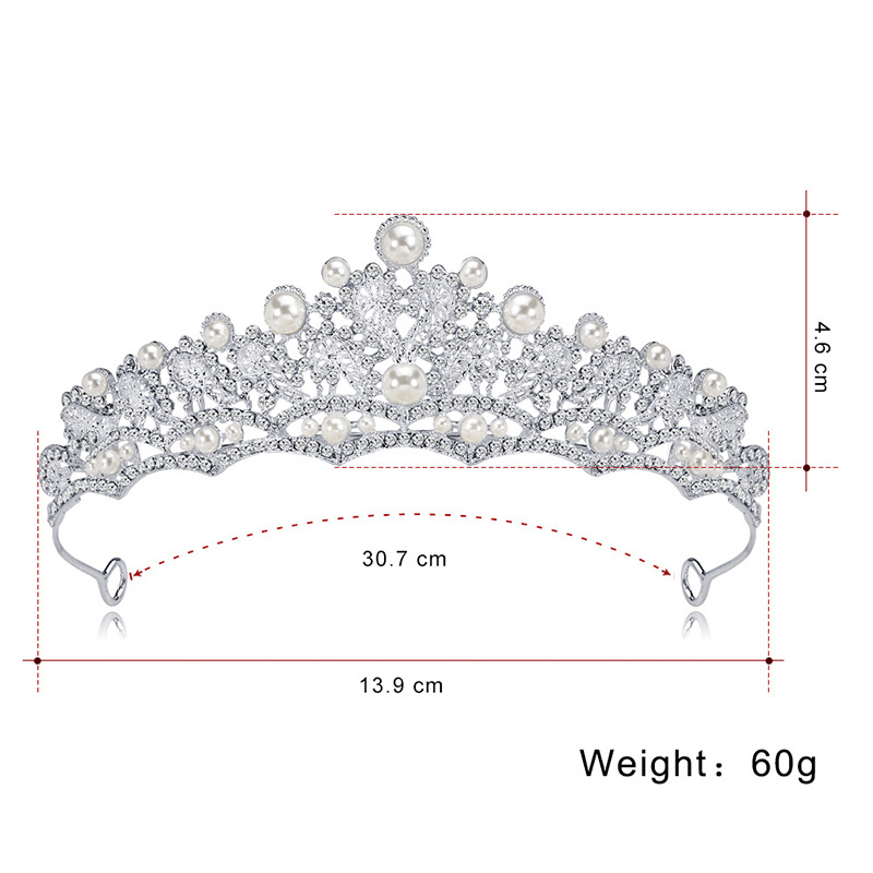 Luxury Elegant Crystal Pearl Bridal Crown Woman Tiaras For Hair Jewelry Ornaments Bride Wedding Hair Accessories (KH009)