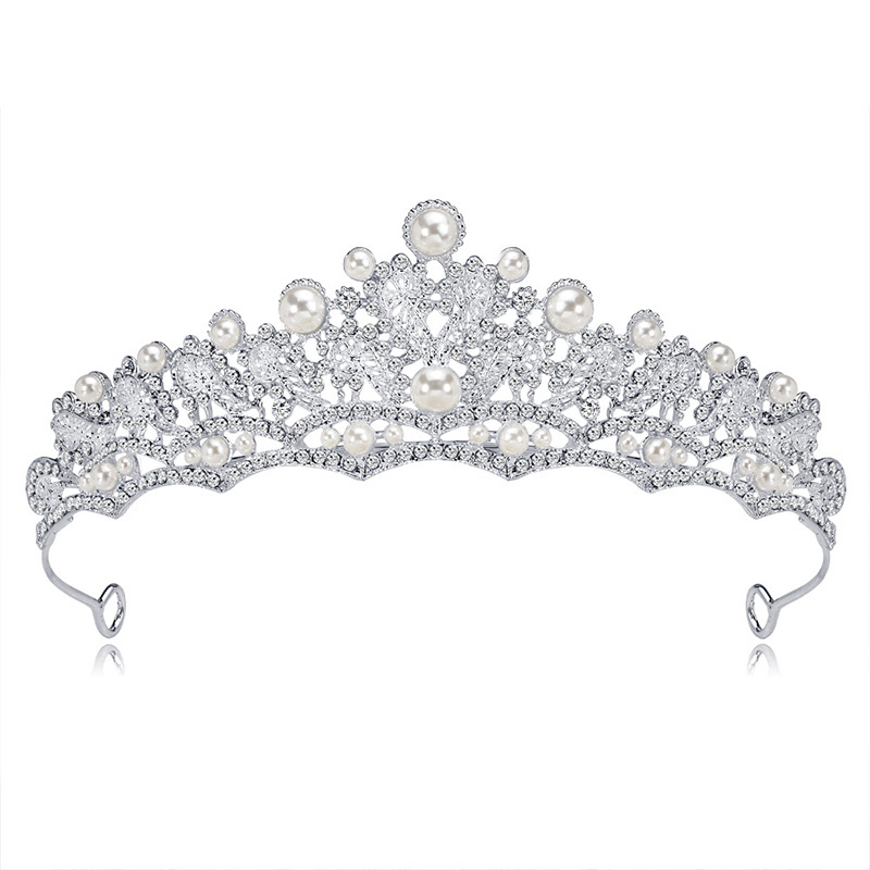 Luxury Elegant Crystal Pearl Bridal Crown Woman Tiaras For Hair Jewelry Ornaments Bride Wedding Hair Accessories (KH009)