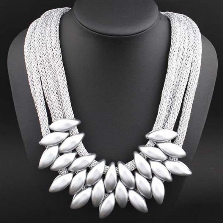 >>>Hot 2017 Ladies fashion necklace choker chunky bib cluster charms costume jewelry woven gauze chain Necklaces