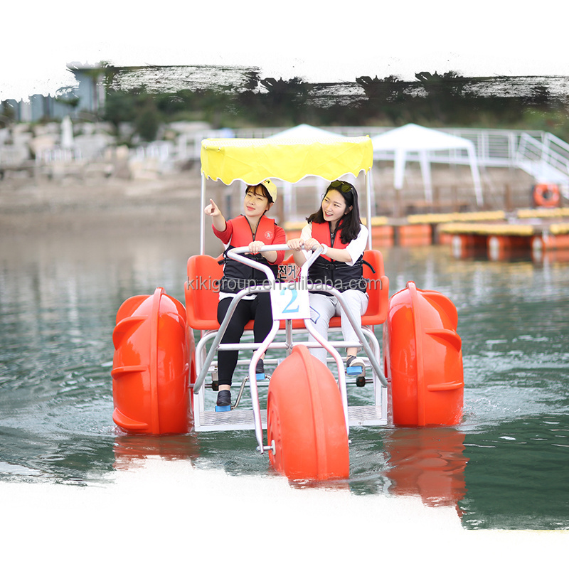 Hot sale high quality water bike pedal boats 3 big wheels water tricycle