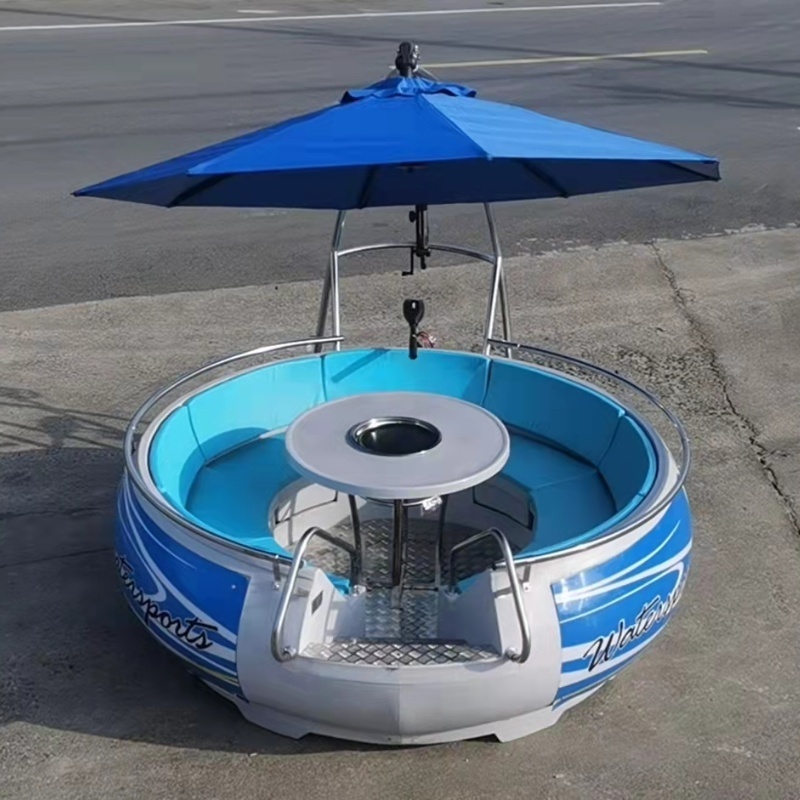 The newest colorful waterpark entertainment electric grill bbq floating boat