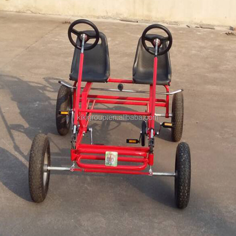 Good quality plastic four wheel heavy duty pedal adult go cart for kids and adults