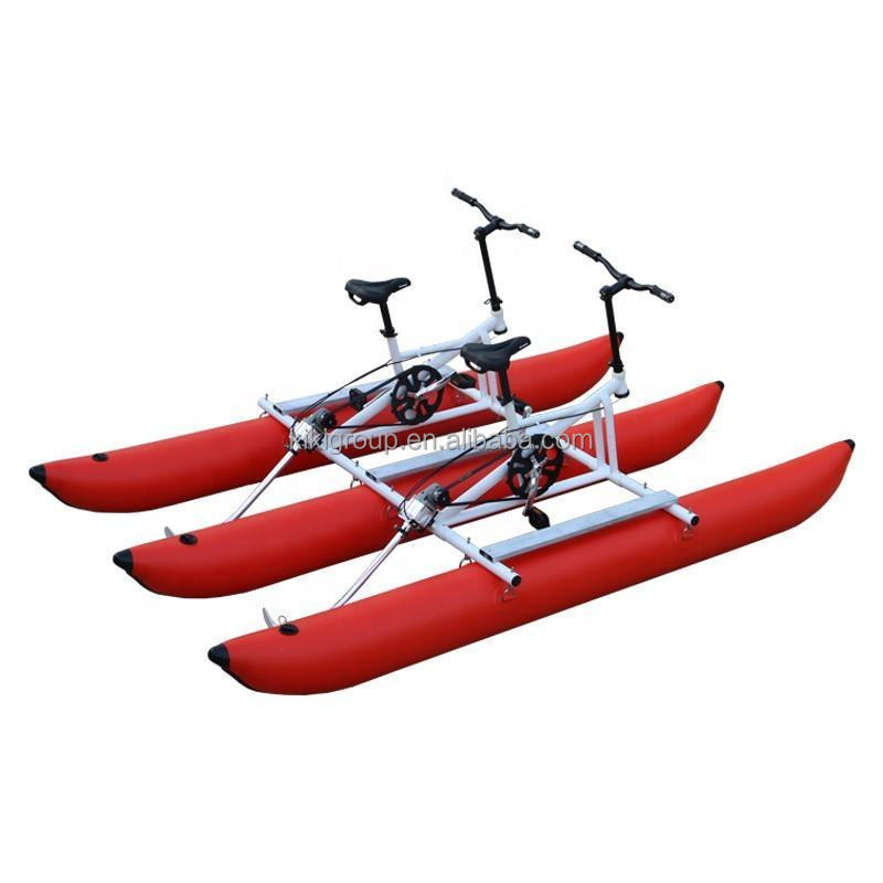 Water park equipment double people sup banana paddle board inflatable floating water bike