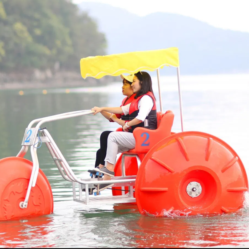 Best selling aqua cycle water bike with 3 big wheels for kids adults pedal boat water tricycle