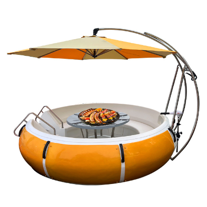 Outdoor activity barbecue entertainment party on the lake electric BBQ donut boat for 6/10 people