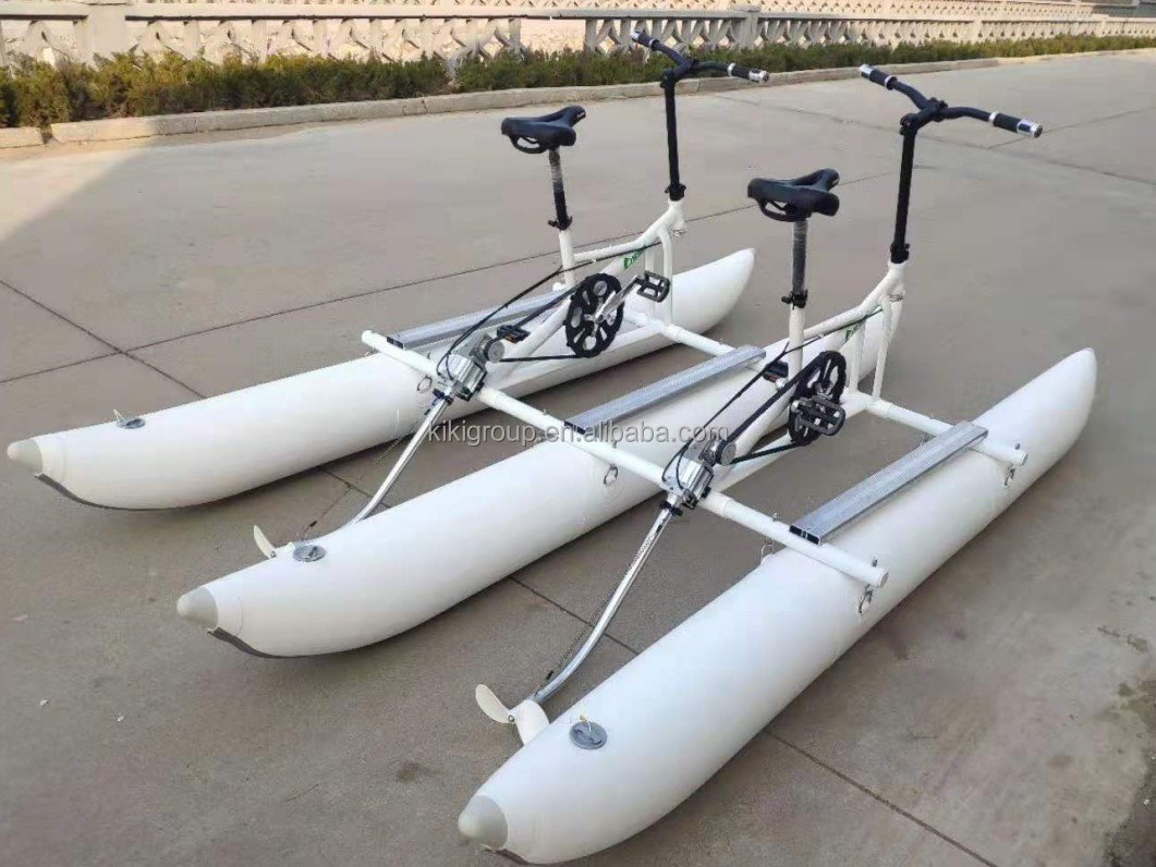 Water park equipment double people sup banana paddle board inflatable floating water bike