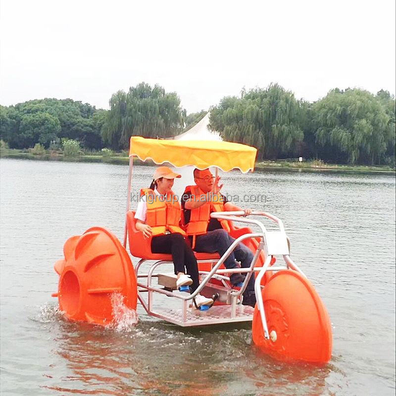 Hot sale high quality water bike pedal boats 3 big wheels water tricycle