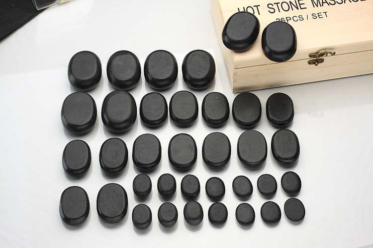 KIKI NEWGAIN 36PCS Natural Hot Spa Massage Stone set Body Massage Hot Stone for Beauty Salon