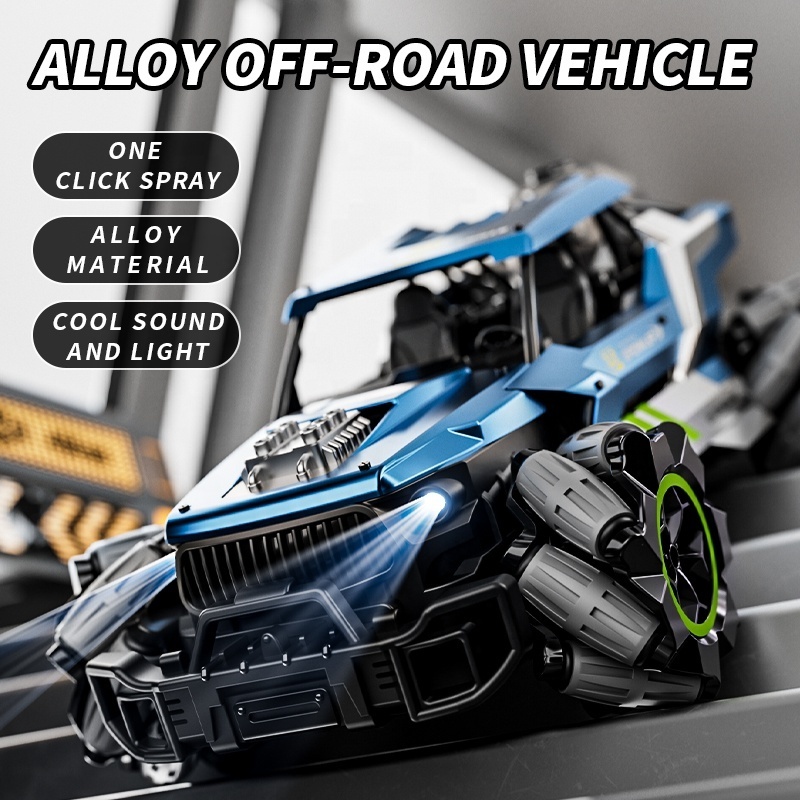 2024 New METAL 2.4G Remote Control Off-Road Monster Truck Car With Mist Spray & Music,2.4G Remote Control Car for Children Kid