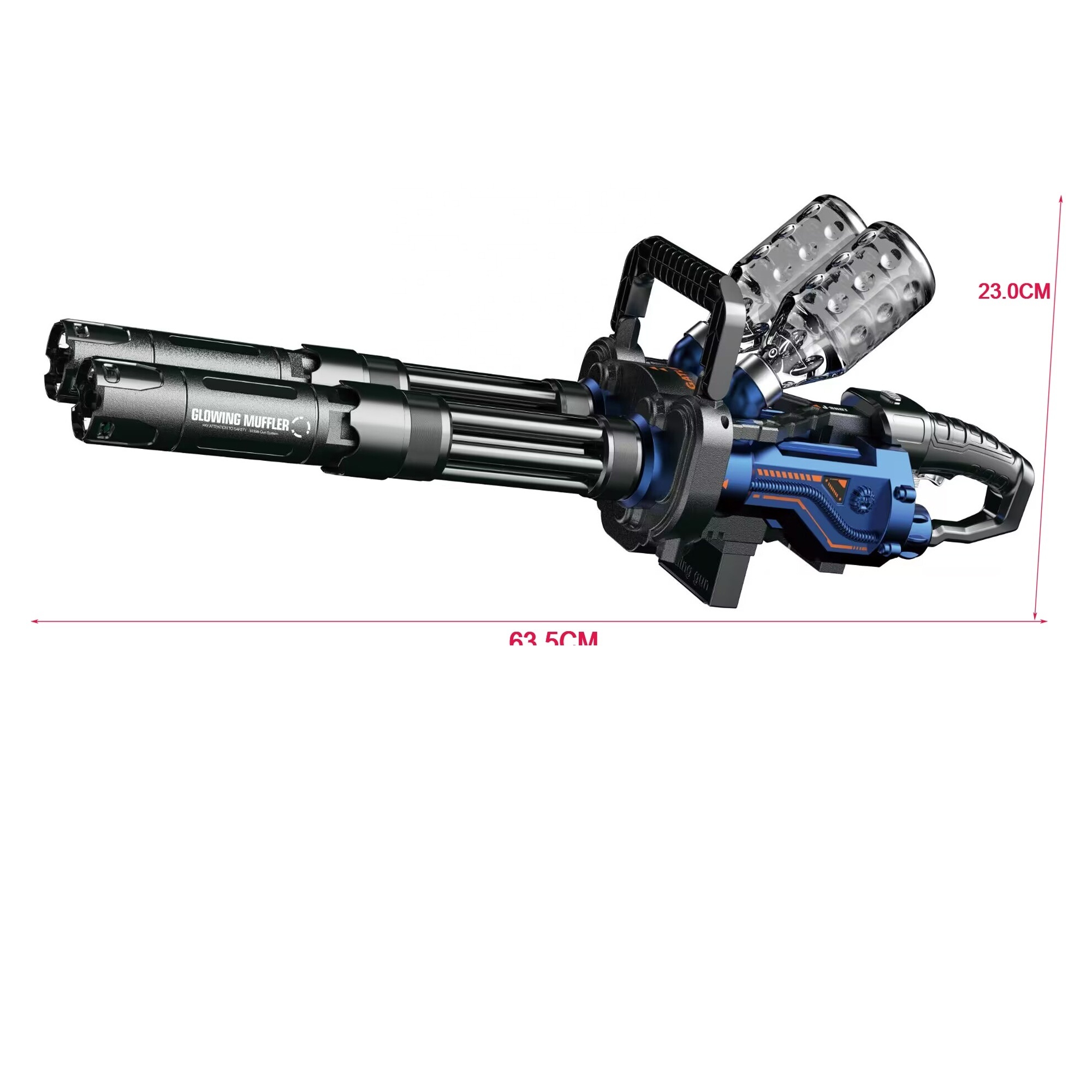 NEW Gatling Large Electric Automatic Gel Blaster Gun with Double barrel,Gatling Water Bomb Gun Toy,Outdoor Shooting Game Toy Gun