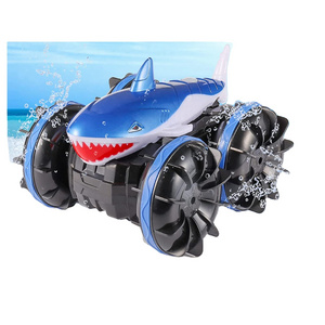 Amphibious Remote Control Car 2.4 GHz Waterproof Off Road RC Shark Truck 4WD Stunt Car 360 Rotation All Terrain RC Truck