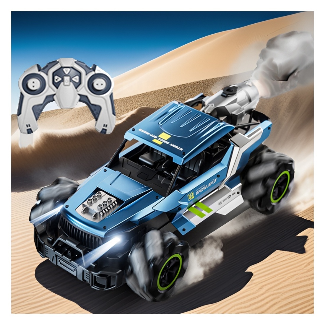 2024 New METAL 2.4G Remote Control Off-Road Monster Truck Car With Mist Spray & Music,2.4G Remote Control Car for Children Kid