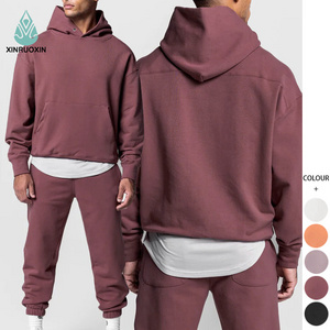 Sportswear Hoodie Set Loose American Sports Trend Casual Hoodies & Jogger Pants Two-Piece Set Mens Sports Jogger Sets