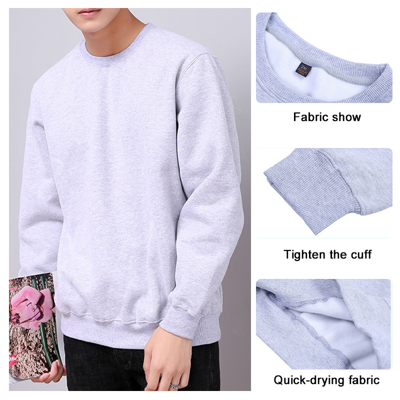 Men's fitness thin round neck sweater men's solid color running long sleeve t-shirt men's comfortable casual sweater