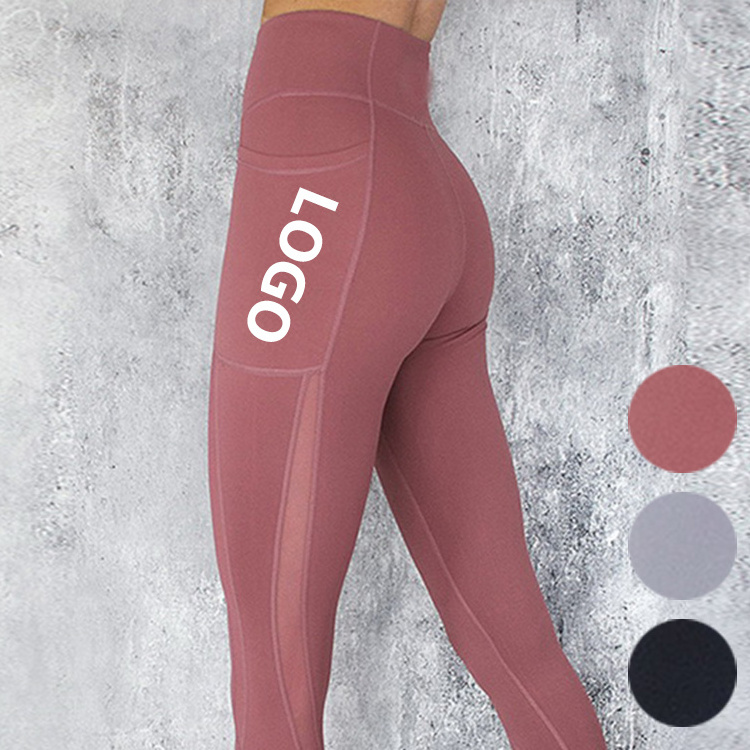 Wholesale Good Price High Waist Women Gym Pants with Pockets Tummy Control Leggings Workout 4 Way Stretch Seamless Yoga Leggings