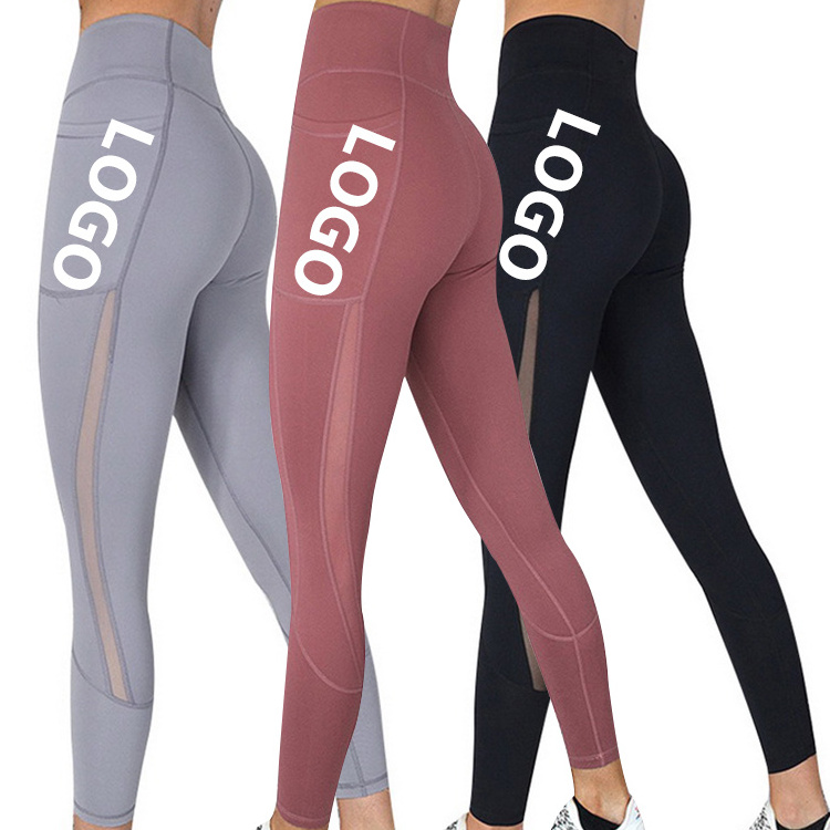 Wholesale Good Price High Waist Women Gym Pants with Pockets Tummy Control Leggings Workout 4 Way Stretch Seamless Yoga Leggings