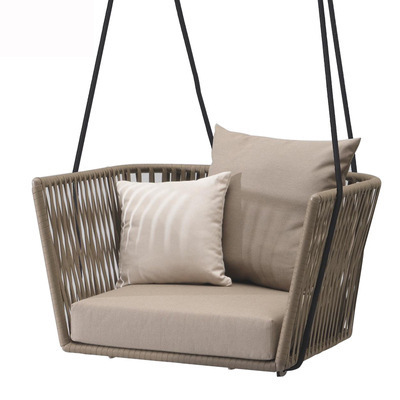 Outdoor Furniture  Wicker Rattan Garden Patio Swings Chair Metal Stand Single Swing