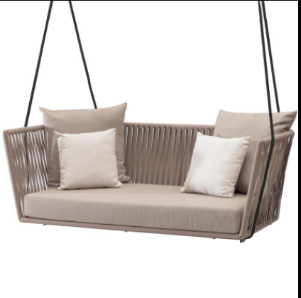 Outdoor Furniture  Wicker Rattan Garden Patio Swings Chair Metal Stand Single Swing