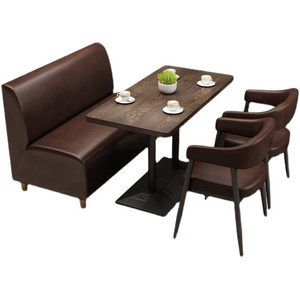 Restaurant leather booth seating chairs modern restaurant cafe chair sofa table set restaurant lounge furniture