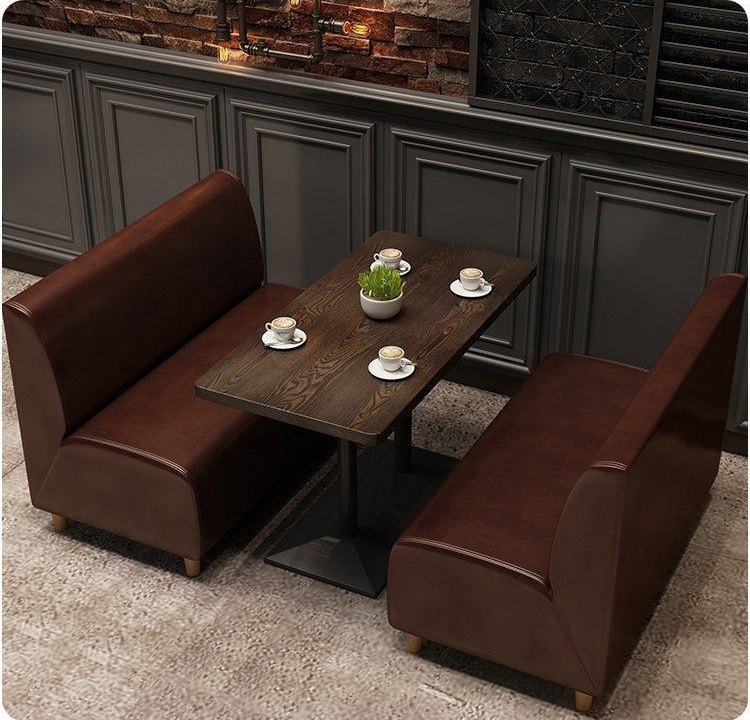 Restaurant leather booth seating chairs modern restaurant cafe chair sofa table set restaurant lounge furniture