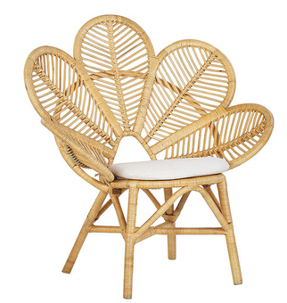 Flowers design rattan chair rattan restaurant chair  flower backrest rattan weaving leisure chair