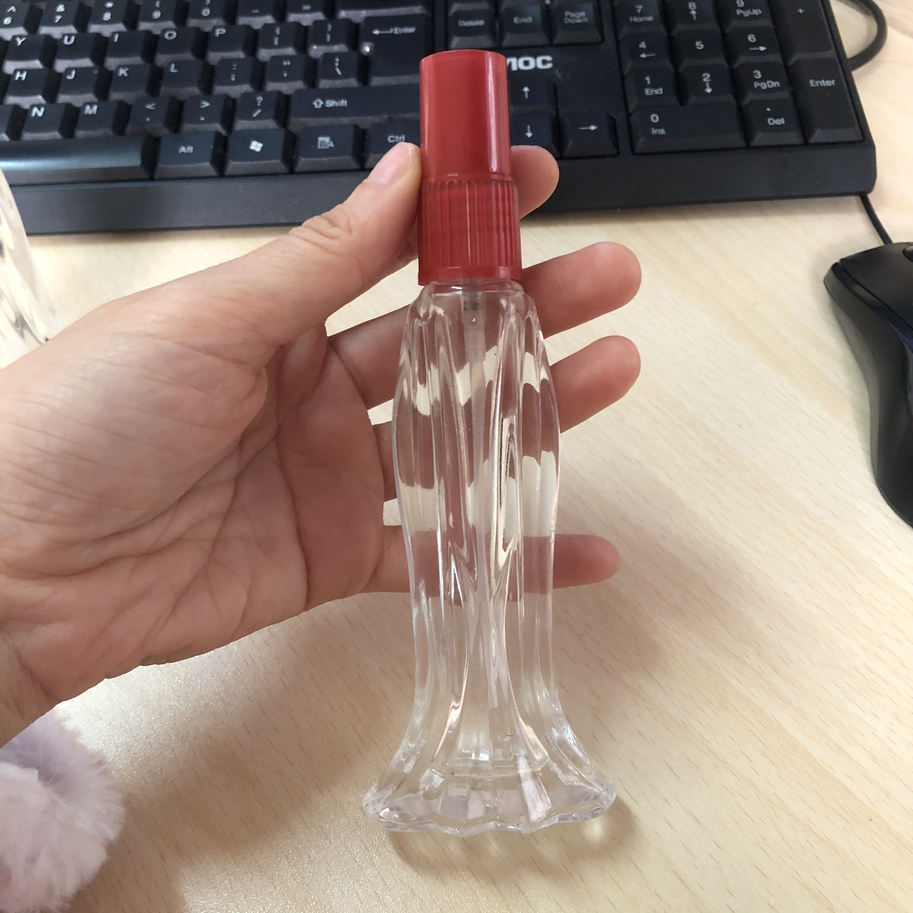 10ml pink red fish tail glass bottle for perfume packaging