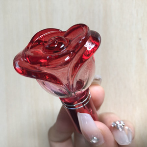 rose flower shape 6ml glass perfume bottle