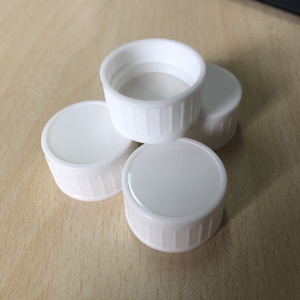 28mm sauce bottle lid 28/410 Ribbed wall PP white plastic bottle screw caps with foam liner