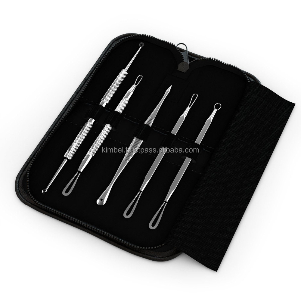 stainless steel blackhead blemish remover kit/ blemish skin tool kit