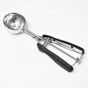 Home and kitchen tools multiple sizes multipurpose ice cream spoon stainless steel ice cream scoop with trigger release