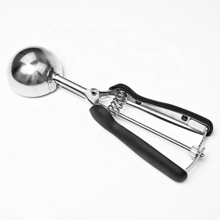 Home and kitchen tools multiple sizes multipurpose ice cream spoon stainless steel ice cream scoop with trigger release