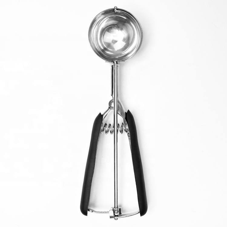 Home and kitchen tools multiple sizes multipurpose ice cream spoon stainless steel ice cream scoop with trigger release