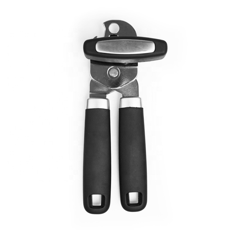 Hot selling kitchen gadget manual can opener stainless steel can opener with TPR handle