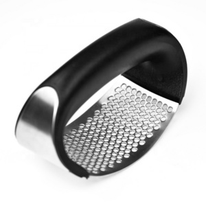 Multi-function Manual Garlic Crusher Stainless Steel Garlic Press Rocker with Non-slip TPR Grip