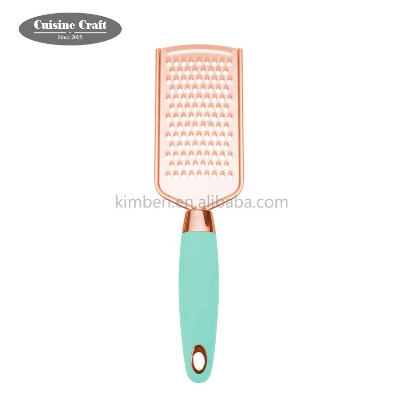 Homeware Kitchen gadgets Copper plated flat cheese grater with TPR handle