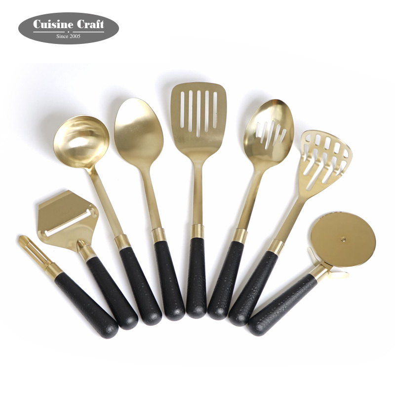 Unique kitchen gadgets stainless steel  kitchen utensil set  heavy duty kitchen utensils with hammered handle