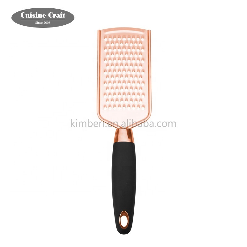 Homeware Kitchen gadgets Copper plated flat cheese grater with TPR handle