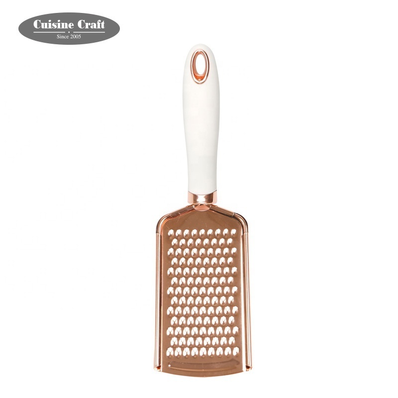 Homeware Kitchen gadgets Copper plated flat cheese grater with TPR handle