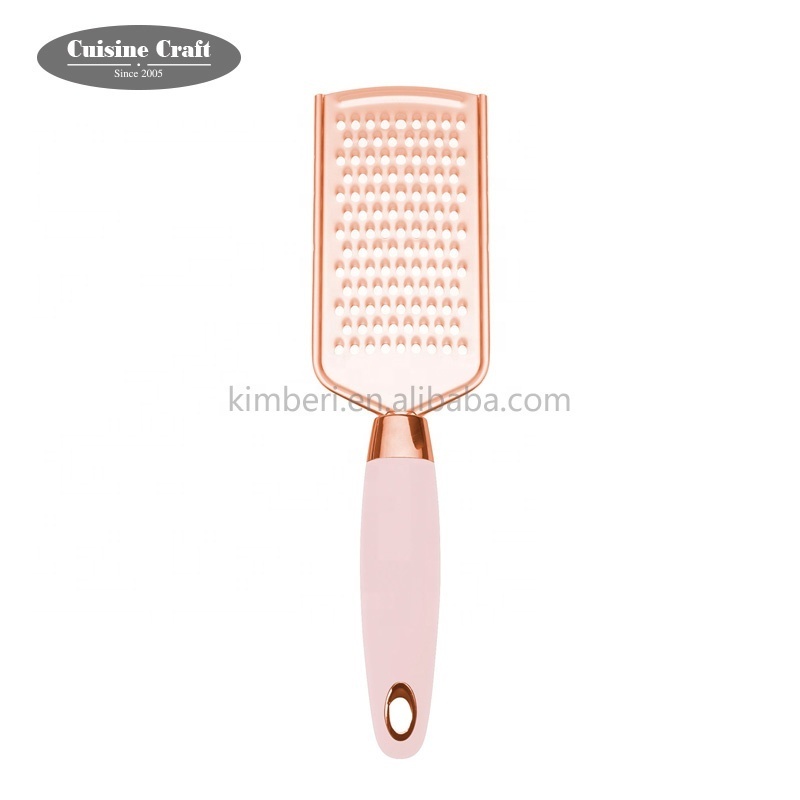 Homeware Kitchen gadgets Copper plated flat cheese grater with TPR handle