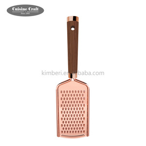 Fancy Kitchen accessories Copper coating flat grater with wood handle