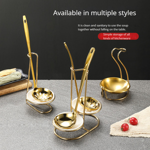 Golden stainless steel soup spoon rack hot pot spoon holder soup ladle Stainless Steel Multifunctional Spoon Rest